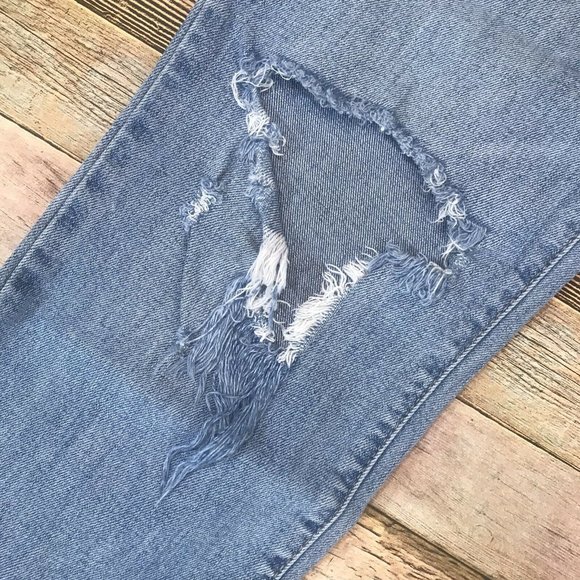 Pistola Size 29 Charlie High Rise Distressed Straight Leg Button Fly Jeans - Picture 3 of 7